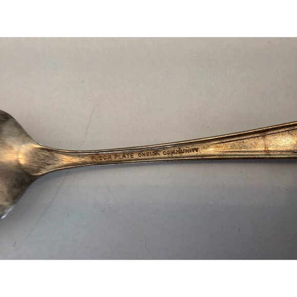 Set Of 10 Oneida Community  Roseann Silverplate & Stainless Steel Spoons - Picture 5 of 6